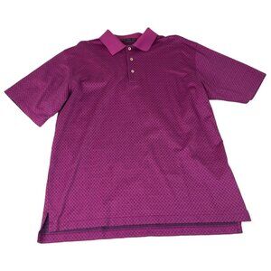 Robert Trent Jones Men's Golf Polo Shirt L Purple 100% Double Mercerized Cotton